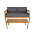 Christopher Knight Home- Avery Curved Acacia Wood Outdoor 5 Piece Chat Set