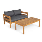 Christopher Knight Home- Avery Curved Acacia Wood Outdoor 5 Piece Chat Set