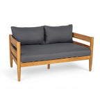 Christopher Knight Home- Avery Curved Acacia Wood Outdoor 5 Piece Chat Set