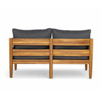 Christopher Knight Home- Avery Curved Acacia Wood Outdoor 5 Piece Chat Set