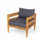 Christopher Knight Home- Avery Curved Acacia Wood Outdoor 5 Piece Chat Set