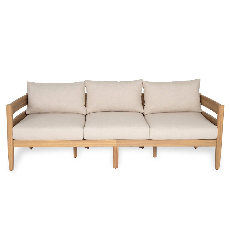 Christopher Knight Home- Avery Curved Acacia Wood Outdoor 5 Piece Chat Set