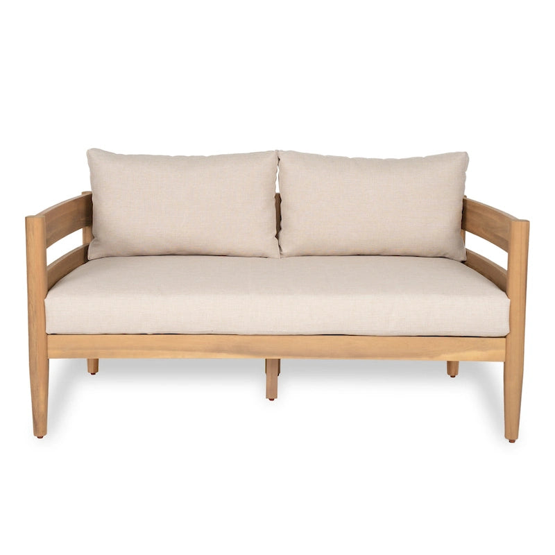 Christopher Knight Home- Avery Curved Acacia Wood Outdoor 5 Piece Chat Set