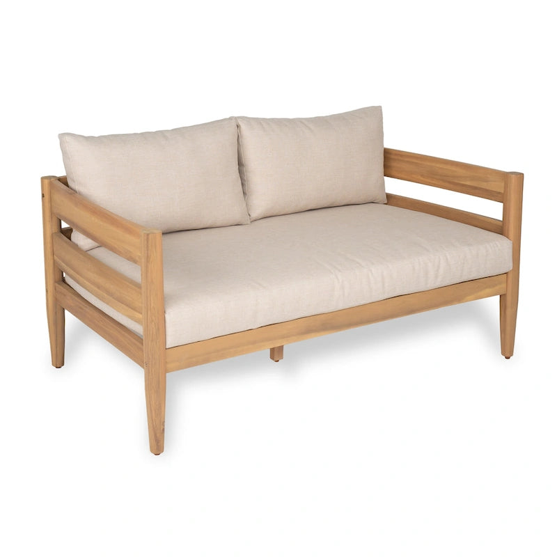 Christopher Knight Home- Avery Curved Acacia Wood Outdoor 5 Piece Chat Set