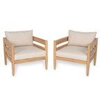 Christopher Knight Home- Avery Curved Acacia Wood Outdoor 5 Piece Chat Set