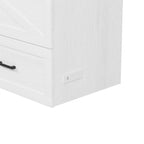 Farmhouse Murphy Bed Wall Bed with a Large Drawer, Full/Queen Size Foldable Murphy Cabinet Bed with Charging Station