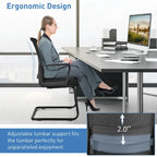 Gymax Set of 8 Conference Chairs Mesh Reception Office Guest Chairs w/