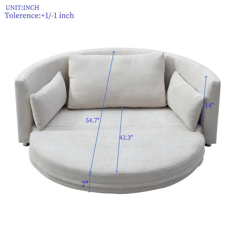 Foldable Linen Chair Bed,Floor Sleeper Sofa Bed,Circular Bed,Adjustable Futon Sofa,Folding Lazy Sofa Couch for Living Room