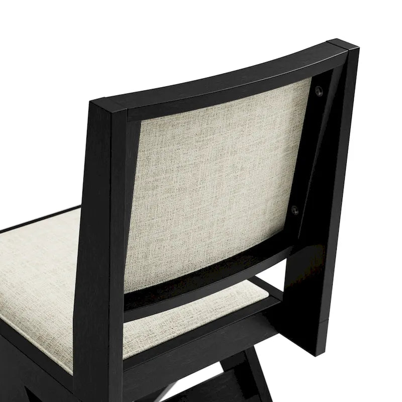 Furniture of America Evrena Modern 7-Piece Black Solid Wood Dining Set