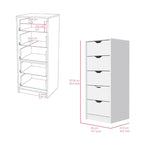 Modern 5 Drawer Chest Vertical Dresser for Bedroom Storage 18 Inch