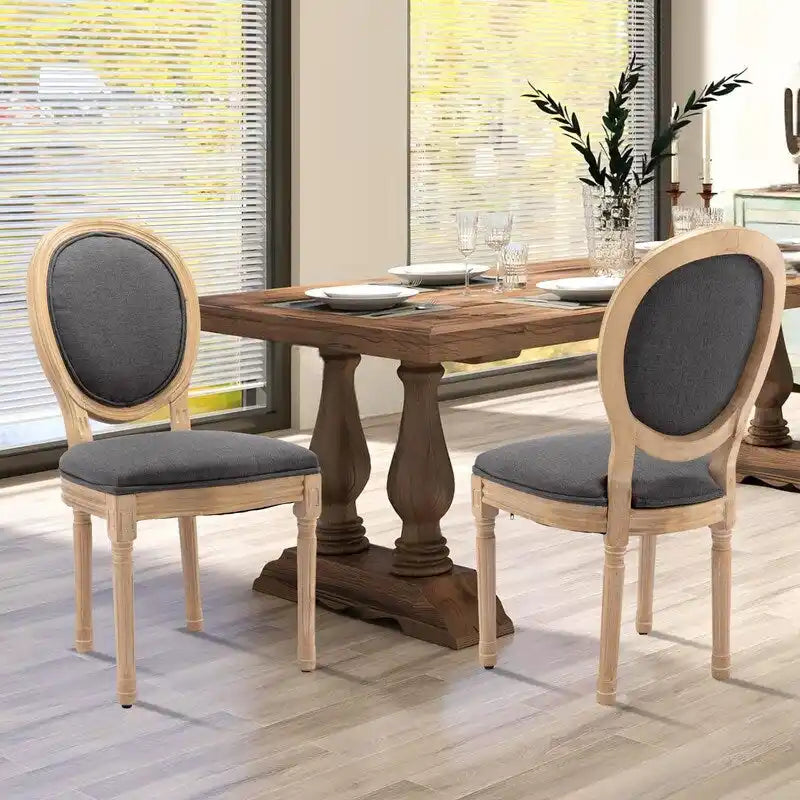 Sedia da pranzo francese con bordo borchiato, set da 6