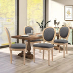 Sedia da pranzo francese con bordo borchiato, set da 6