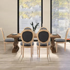 Sedia da pranzo francese con bordo borchiato, set da 6