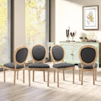 Sedia da pranzo francese con bordo borchiato, set da 6