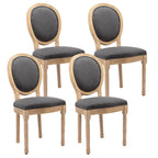 Sedia da pranzo francese con bordo borchiato, set da 6