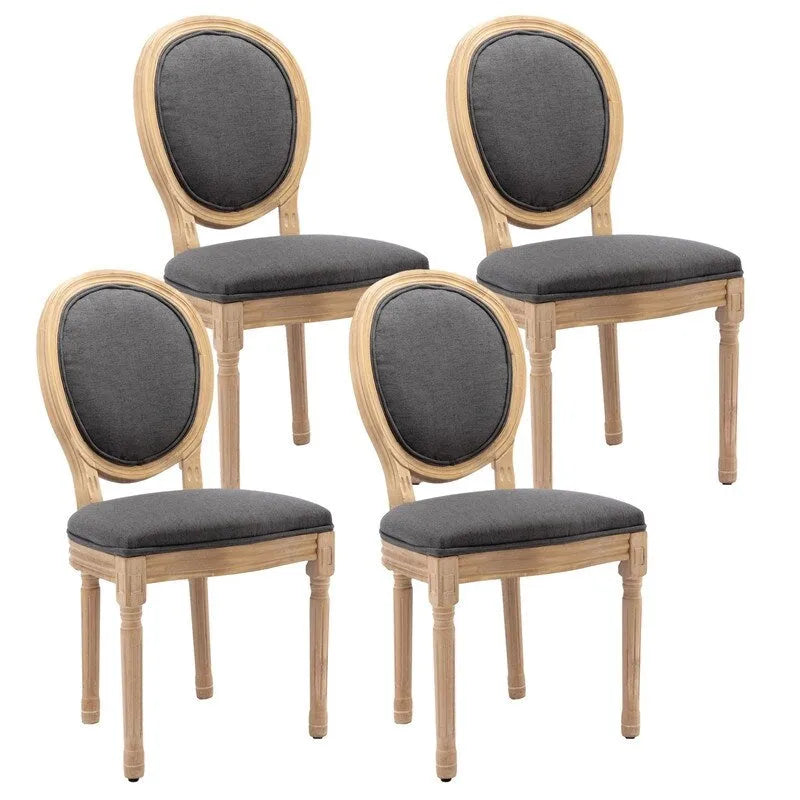 Sedia da pranzo francese con bordo borchiato, set da 6