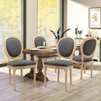Sedia da pranzo francese con bordo borchiato, set da 6