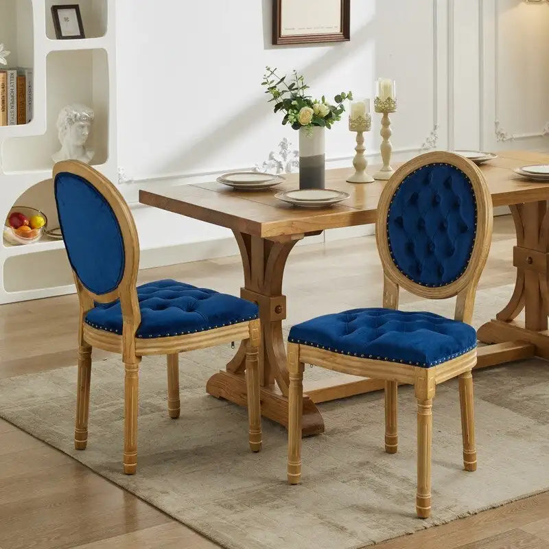 Sedia da pranzo francese con bordo borchiato, set da 6