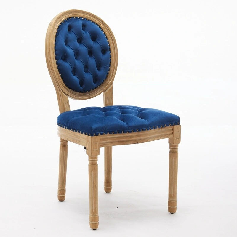 Sedia da pranzo francese con bordo borchiato, set da 6