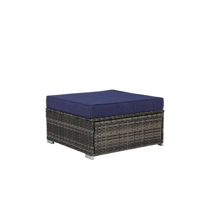 8-Pieces Outdoor Patio Sectional Sofa Set with Washable Cushions & Glass Coffee Table