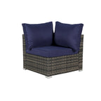 8-Pieces Outdoor Patio Sectional Sofa Set with Washable Cushions & Glass Coffee Table