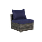 8-Pieces Outdoor Patio Sectional Sofa Set with Washable Cushions & Glass Coffee Table
