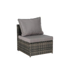 Set Divano Letto Da Esterno a 5 Pezzi in Vimini con Baldacchino Retrattile, Tavolo Riponibile