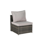 Set Divano Letto Da Esterno a 5 Pezzi in Vimini con Baldacchino Retrattile, Tavolo Riponibile