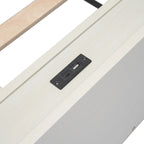 White Washed Twin Platform Bed with Built-in USB Port