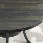 Modern Style 3-Piece Dining Set with Round Bar Table and 2 Nailhead Pub Chairs