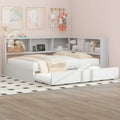 Full Metal Daybed with Trundle, Storage Cabinets, and USB Ports
