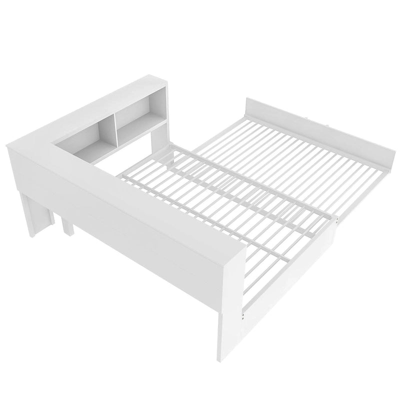 Full Metal Daybed with Trundle, Storage Cabinets, and USB Ports