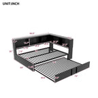 Full Metal Daybed with Trundle, Storage Cabinets, and USB Ports