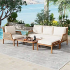 Christopher Knight Home - Malachi Outdoor Acacia Wood 4-Pieces Chat Set