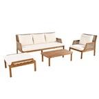 Christopher Knight Home - Malachi Outdoor Acacia Wood 4-Pieces Chat Set