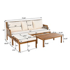 Christopher Knight Home - Malachi Outdoor Acacia Wood 4-Pieces Chat Set