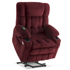 MCombo Medium Dual Motor Power Lift Recliner Chair Infinite Position, Massage and Heat, Extended Footrest, Fabric 7890