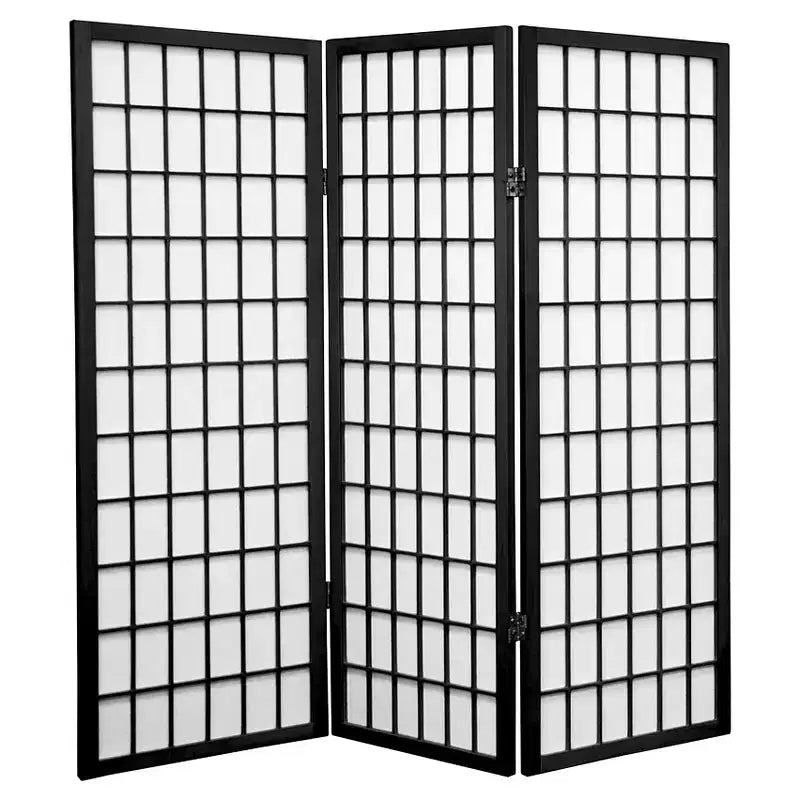 Paravento shoji con pannello per finestra alto 1,20 m, 3 pannelli - Oriental Furniture