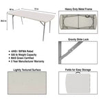 Tavolo pieghevole ad alta resistenza 30"x72" grigio screziato - Hampden Furnishings