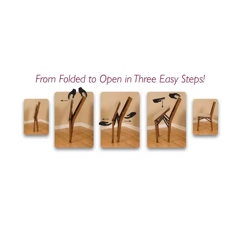 Set di 2 sedie pieghevoli contemporanee con schienale imbottito marrone Frassino Fruttato - Stakmore