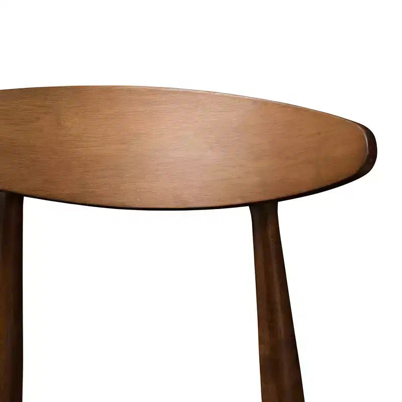Set di 2 sgabelli da bar Flora in legno massello con finitura noce stile moderno di metà secolo, rivestimento nero – Baxton Studio: similpelle, schienale curvo, altezza fissa
