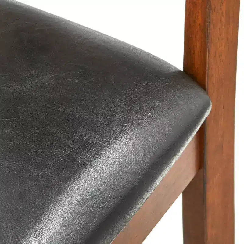 Buylateral Set of 2 Georgetown 24" Counter Height Barstools Espresso: Rubberwood, Upholstered, Armless