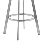 Sgabello da bar Sandringham da 30" con ecopelle grigia e acciaio inossidabile spazzolato - Armen Living