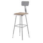 2pk 32"-39" Adjustable Square Steel Barstool with Backrest - Hampden Furnishings: Masonite Seat, 300lb Capacity