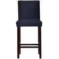 Skyline Furniture Hendrix Barstool Velvet Navy: Upholstered, Tapered Legs, 31" Seat Height