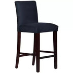 Skyline Furniture Hendrix Barstool Velvet Navy: Upholstered, Tapered Legs, 31" Seat Height