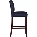 Skyline Furniture Hendrix Barstool Velvet Navy: Upholstered, Tapered Legs, 31" Seat Height