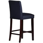 Skyline Furniture Hendrix Barstool Velvet Navy: Upholstered, Tapered Legs, 31" Seat Height