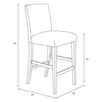 Skyline Furniture Hendrix Barstool Velvet Navy: Upholstered, Tapered Legs, 31" Seat Height
