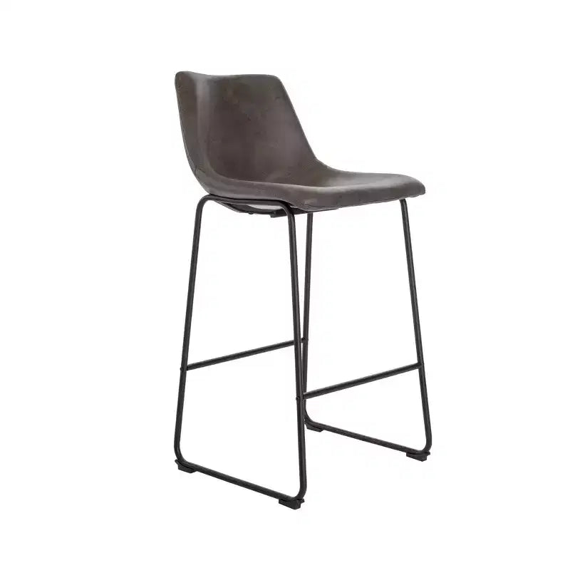 Set di 2 sgabelli da bar Jackson marroni - Finch: ispirati a Eames, seduta in microfibra, gambe in metallo, altezza fissa 73,66 cm
